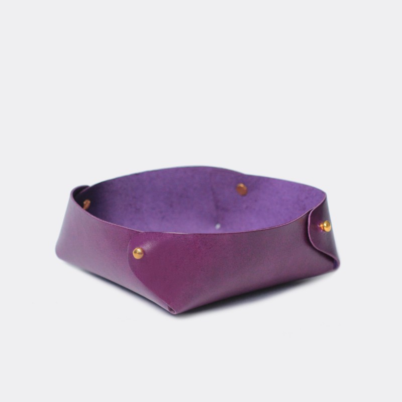 Кожаный лоток для мелочей Clover (фиолетовый)