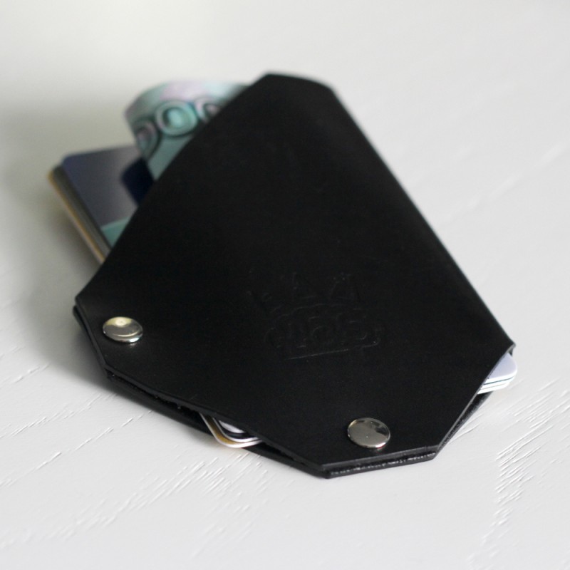 Кожаный держатель для карточек CardLovder (черный)