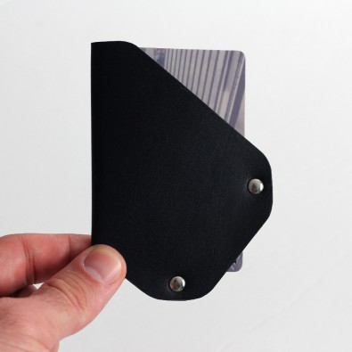 Кожаный держатель для карточек CardLovder (синий)