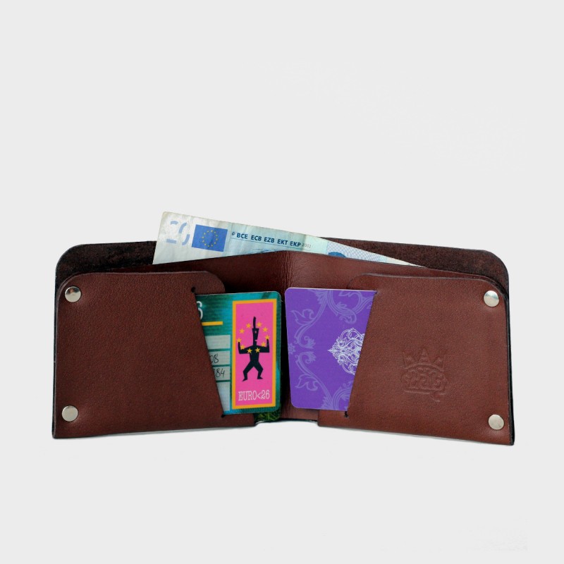 Кожаный кошелек с отделением для карт Optima (кофейный)