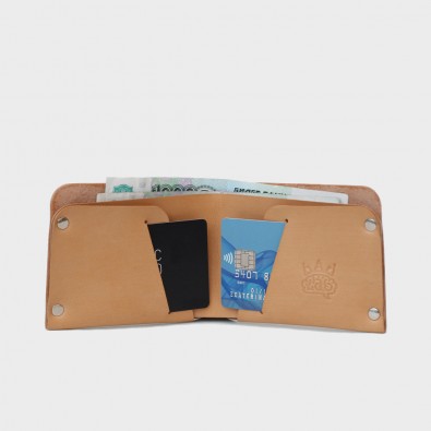 Кожаный кошелек с отделением для карт Optima (песочный)