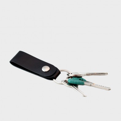Кожаная ключница / брелок для ключей Loop (черный)