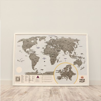 Скретч карта мира True Map Plus Silver